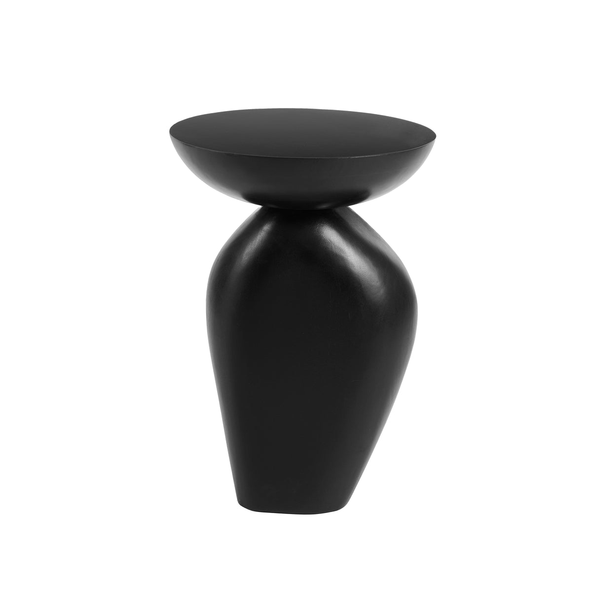 Alder Concrete Round Side Table - Jet Black - Laura James