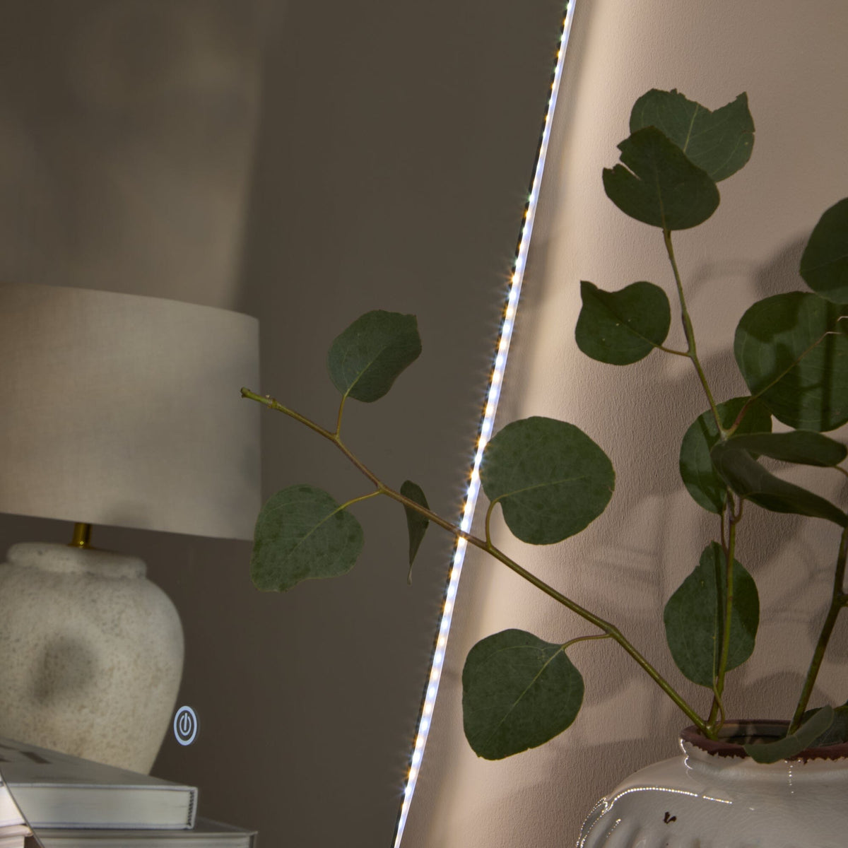 Alder 86x52cm Glass LED Pebble Mirror - Frameless