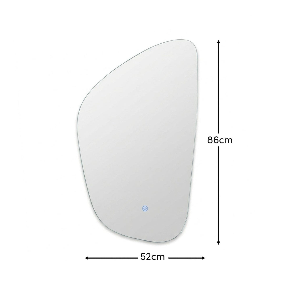Alder 86x52cm Glass LED Pebble Mirror - Frameless - Laura James