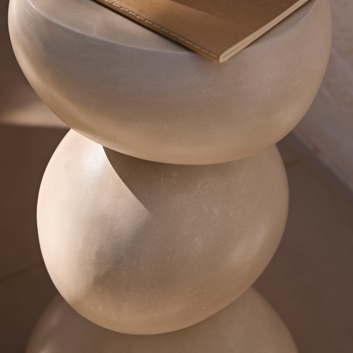 Alder Small Concrete Garden Side Table - Sand - Laura James