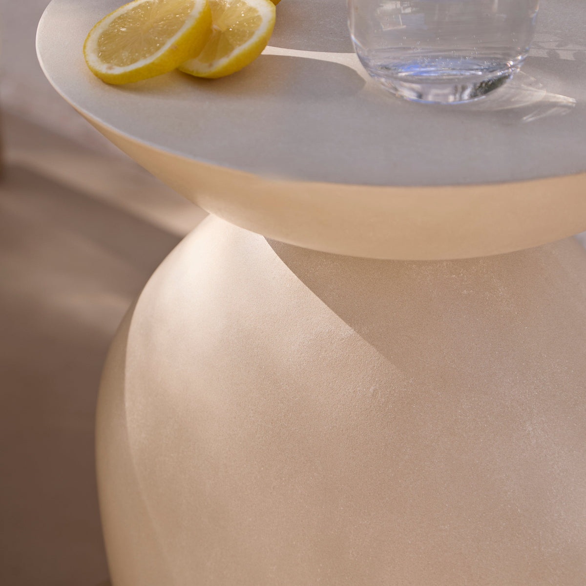 Alder Concrete Garden Side Table - Sand - Laura James