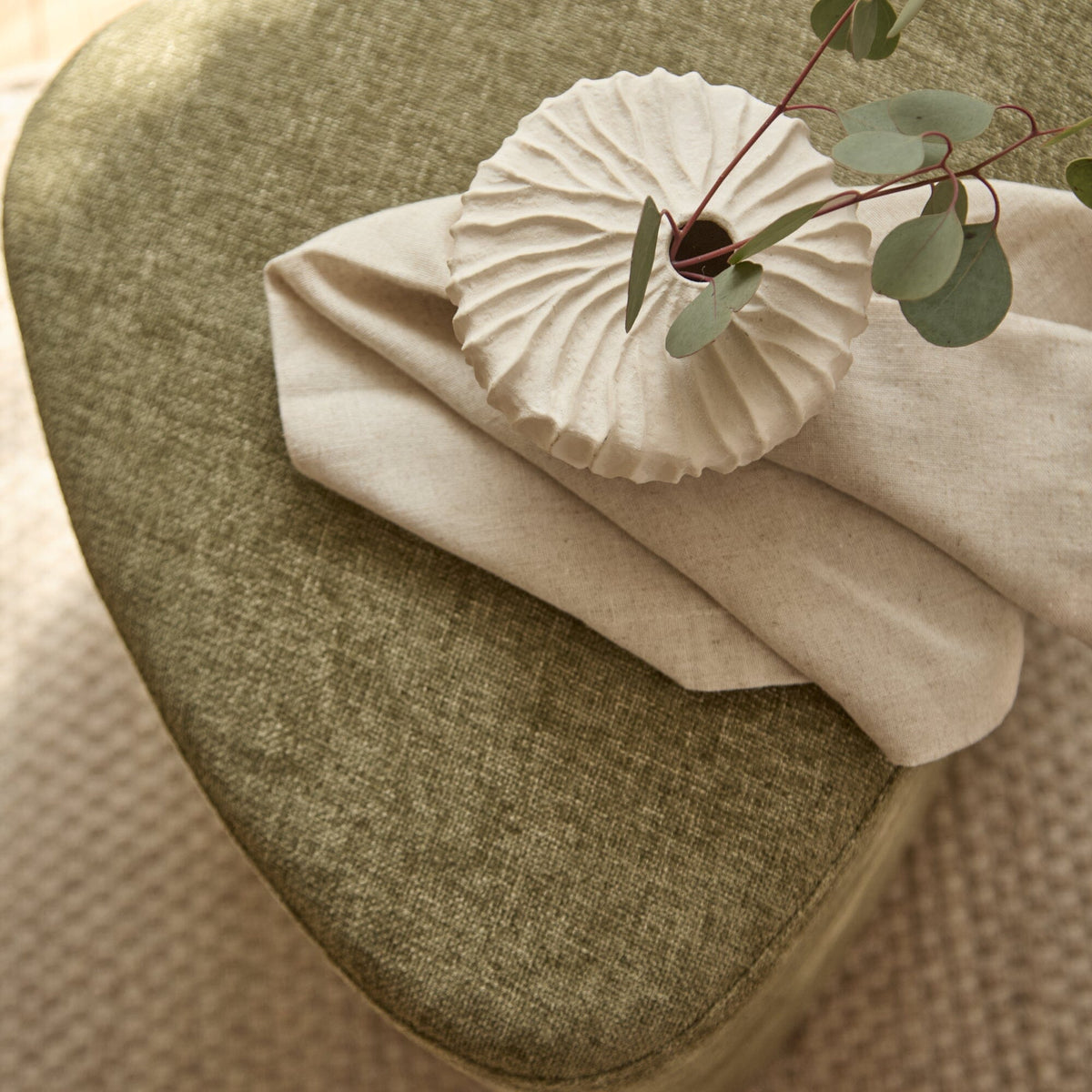Alder Footstool - Moss Green - Laura James