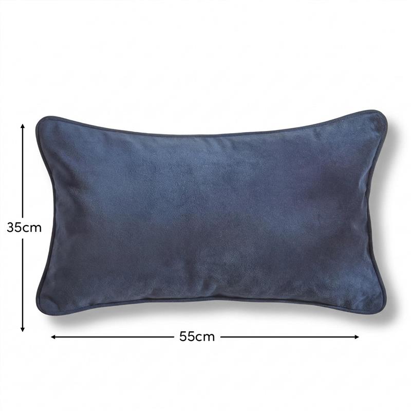 Alford 35x55cm Velvet Piped Edge Scatter Cushion Cover - Ink Blue - Laura James
