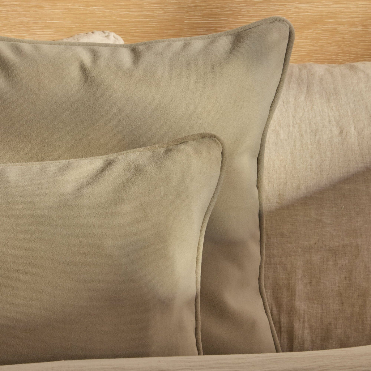 Alford 45x45cm Velvet Piped Edge Scatter Cushion Cover - Clay - Laura James