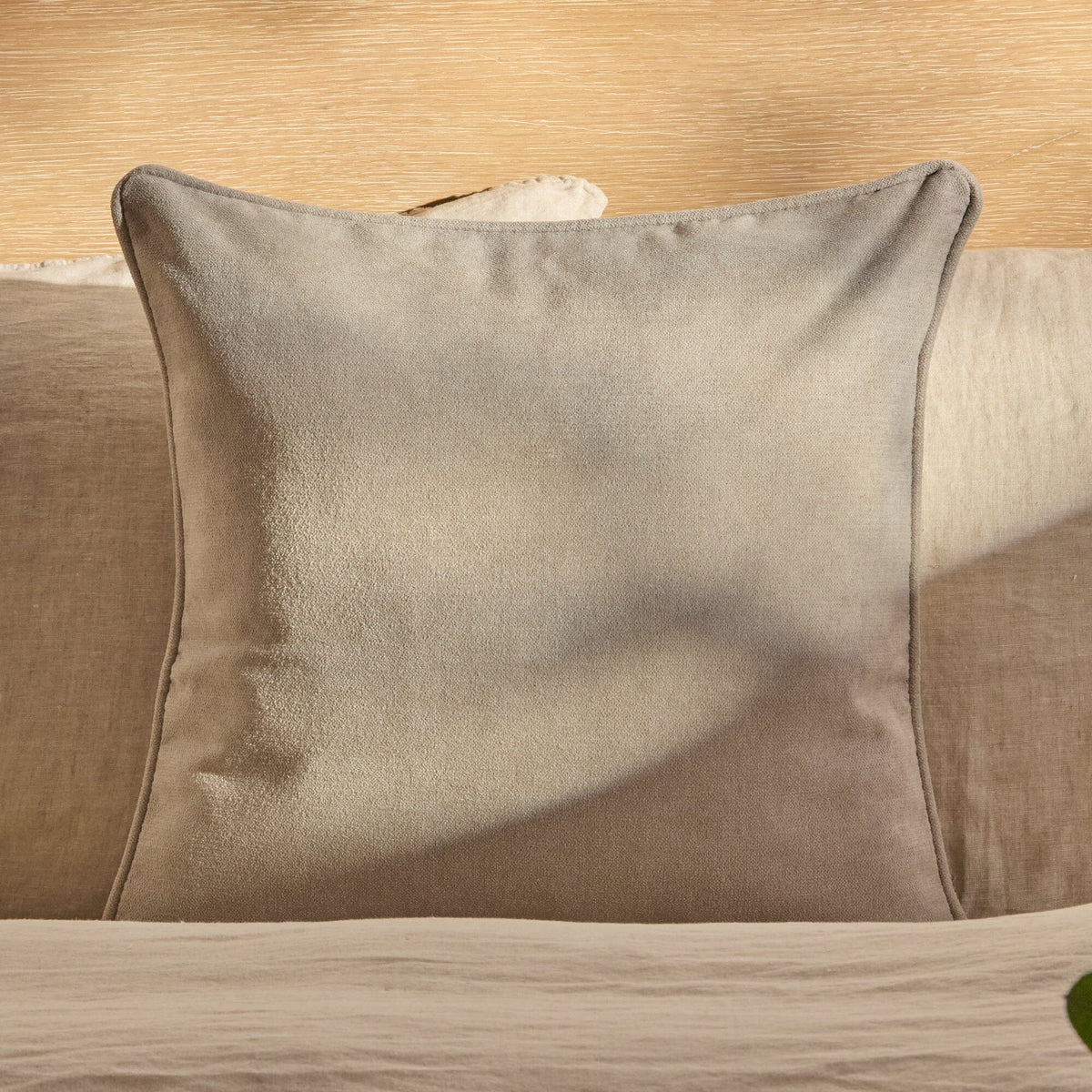 Alford 45x45cm Piped Edge Scatter Cushion Cover - Soft Beige - Laura James