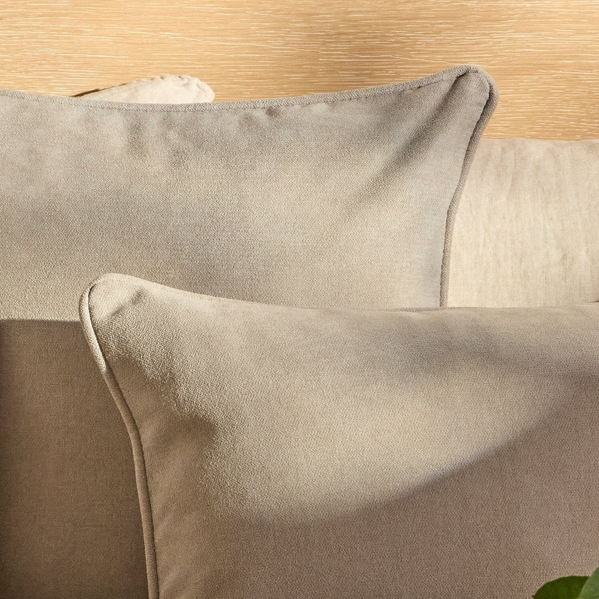 Alford 45x45cm Piped Edge Scatter Cushion Cover - Soft Beige - Laura James