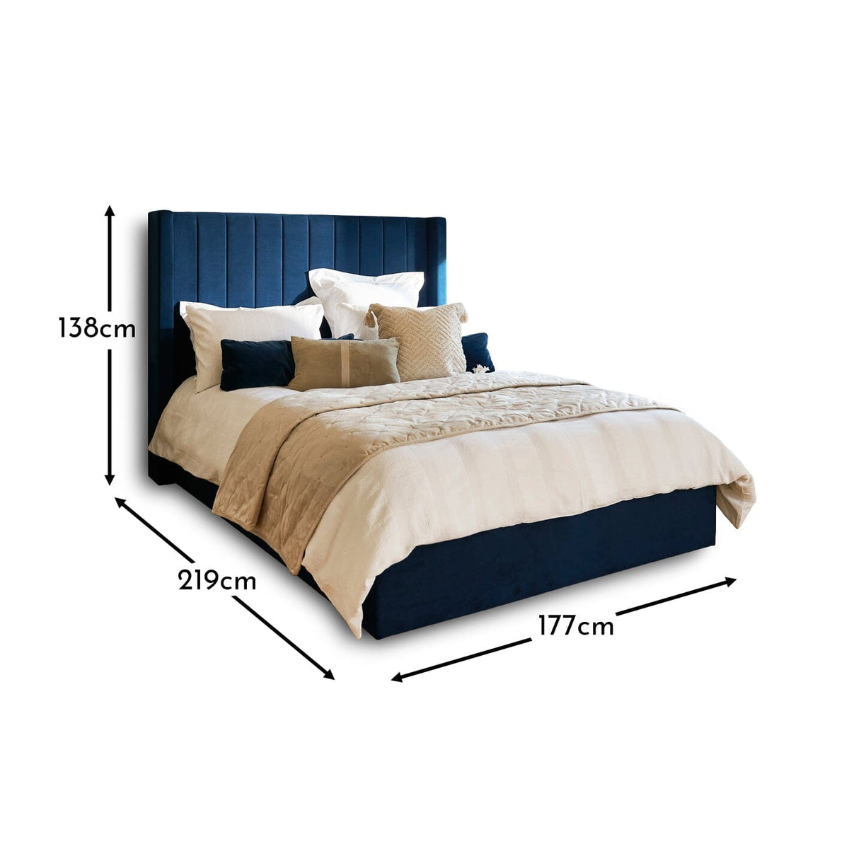 Alice King Ottoman Bed - Ink - Laura James