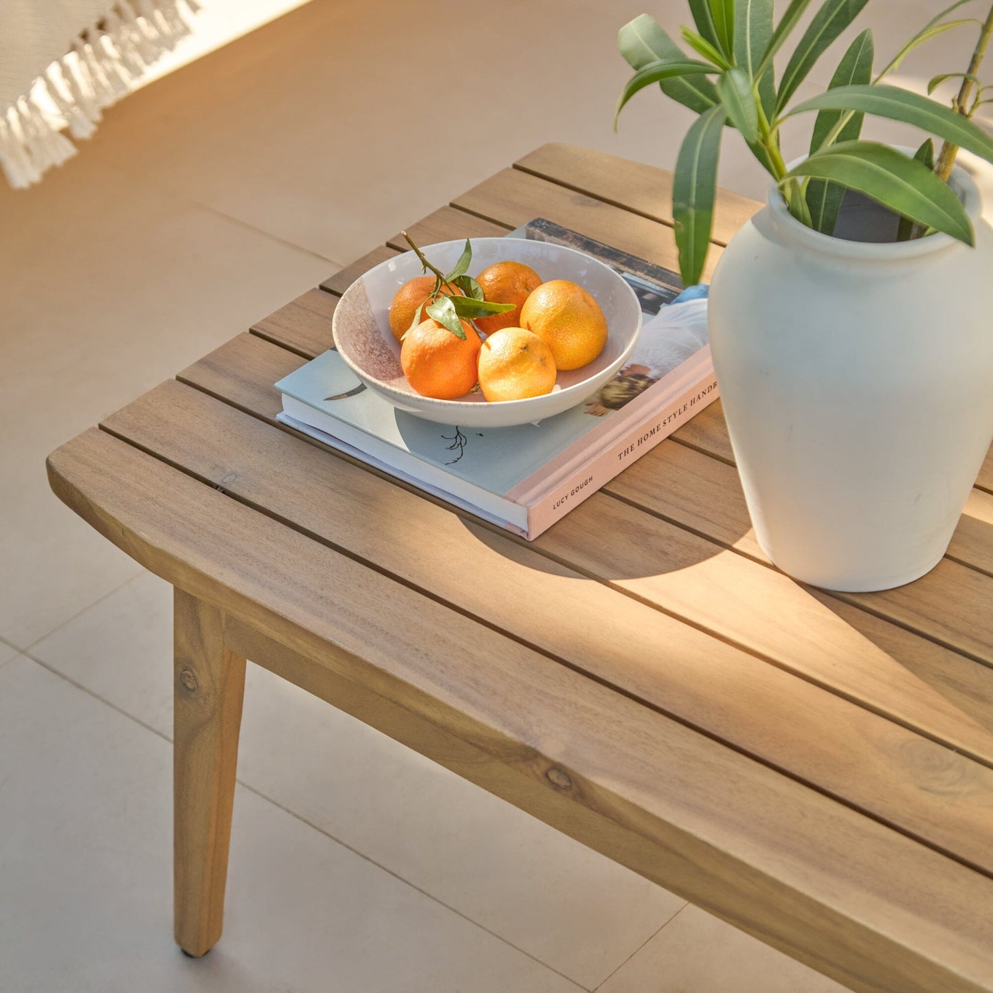 Alora Wooden Garden Conversation Set - White Acacia - Laura James