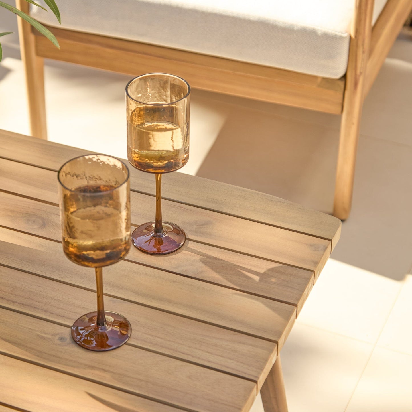Alora Wooden Garden Conversation Set - White Acacia - Laura James