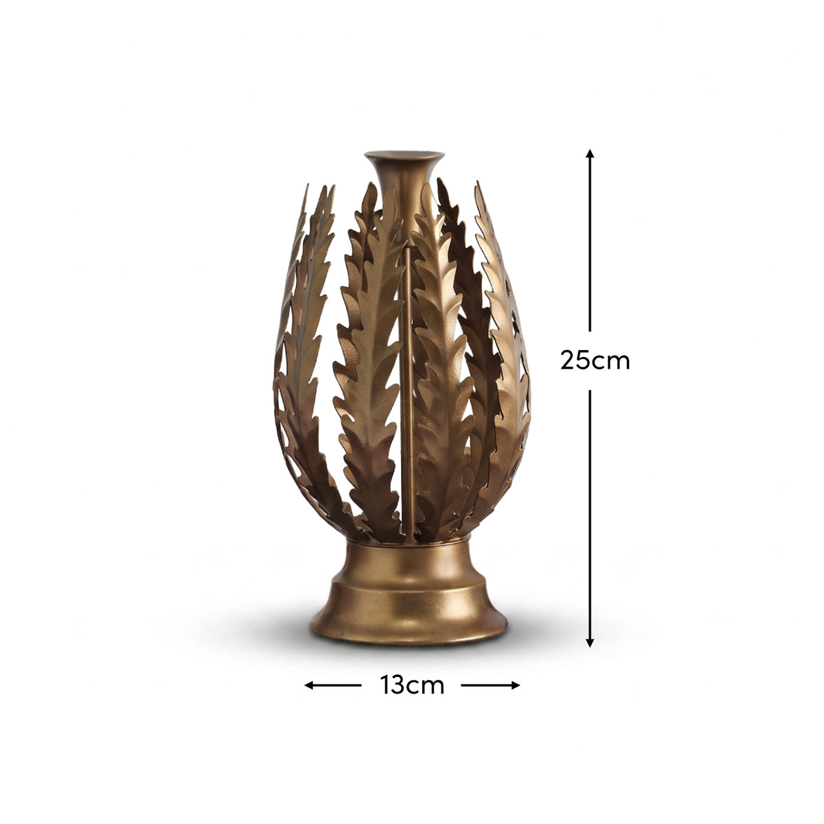 Alta 25cm Metal Candle Holder - Heritage Gold - Laura James