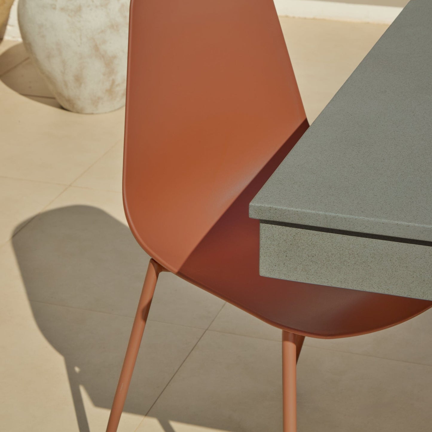 Amelia 6 Seater Concrete Garden Dining Table Dove Grey - Laura James