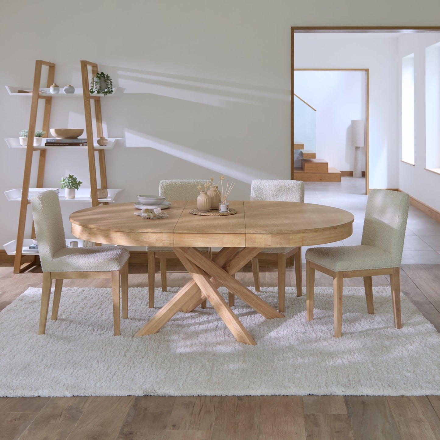 Amelia Pale Oak Extendable Dining Table - Laura James