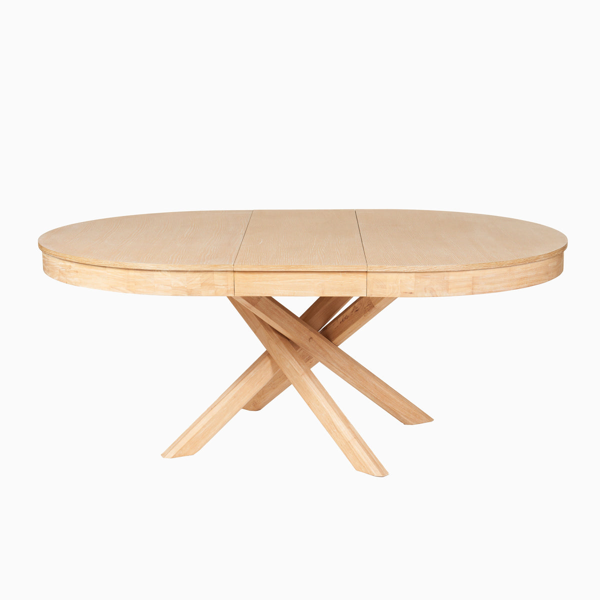 Amelia Oval 140 - 180cm Extending Dining Table Top - Whitewash Oak - Laura James