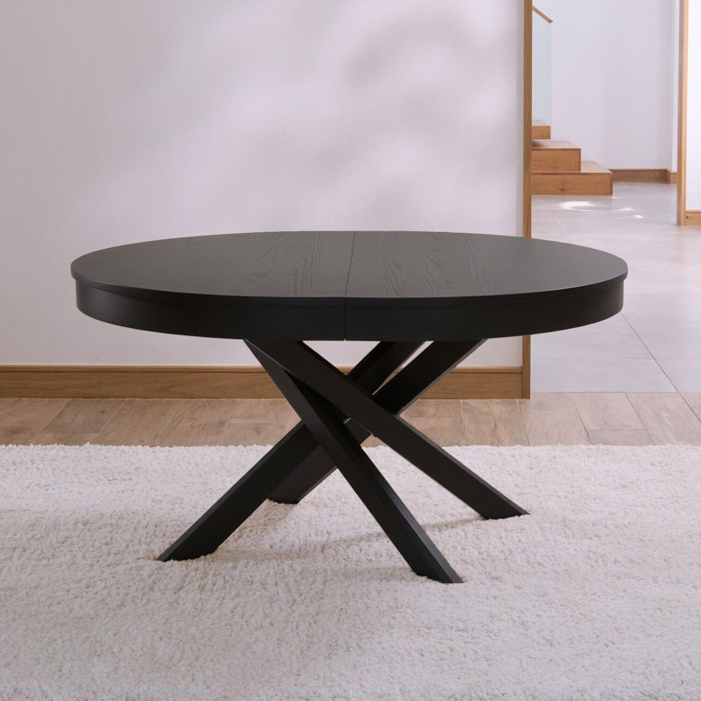 Amelia Black Oak Extendable Dining Table - Laura James