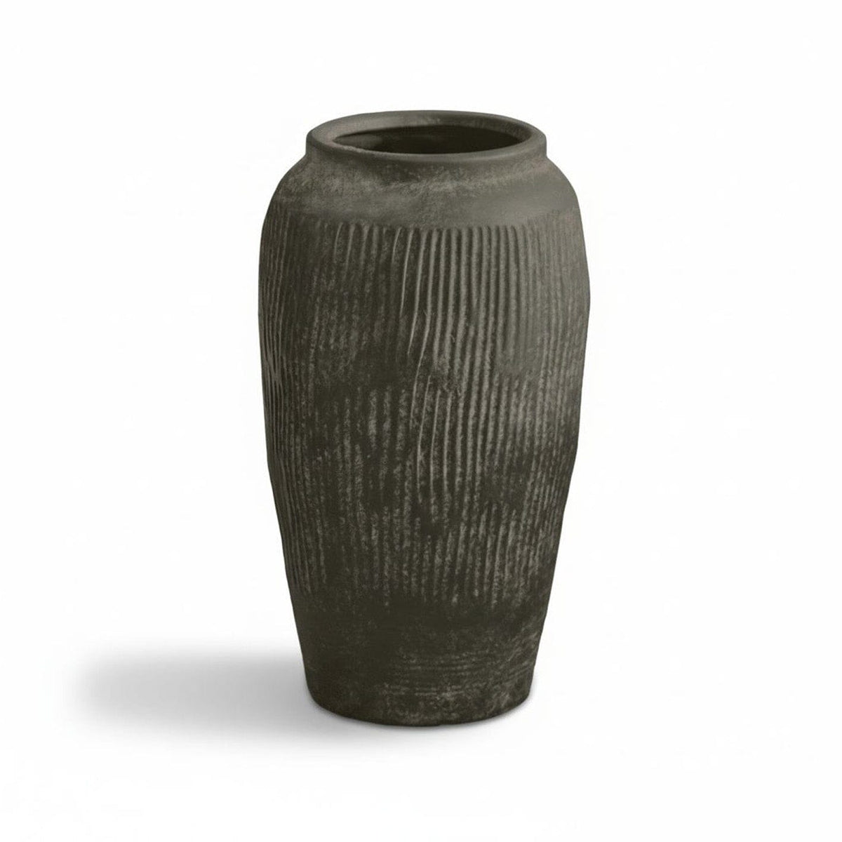 Anze 30cm Terracotta Vase - Rustic Black - Laura James