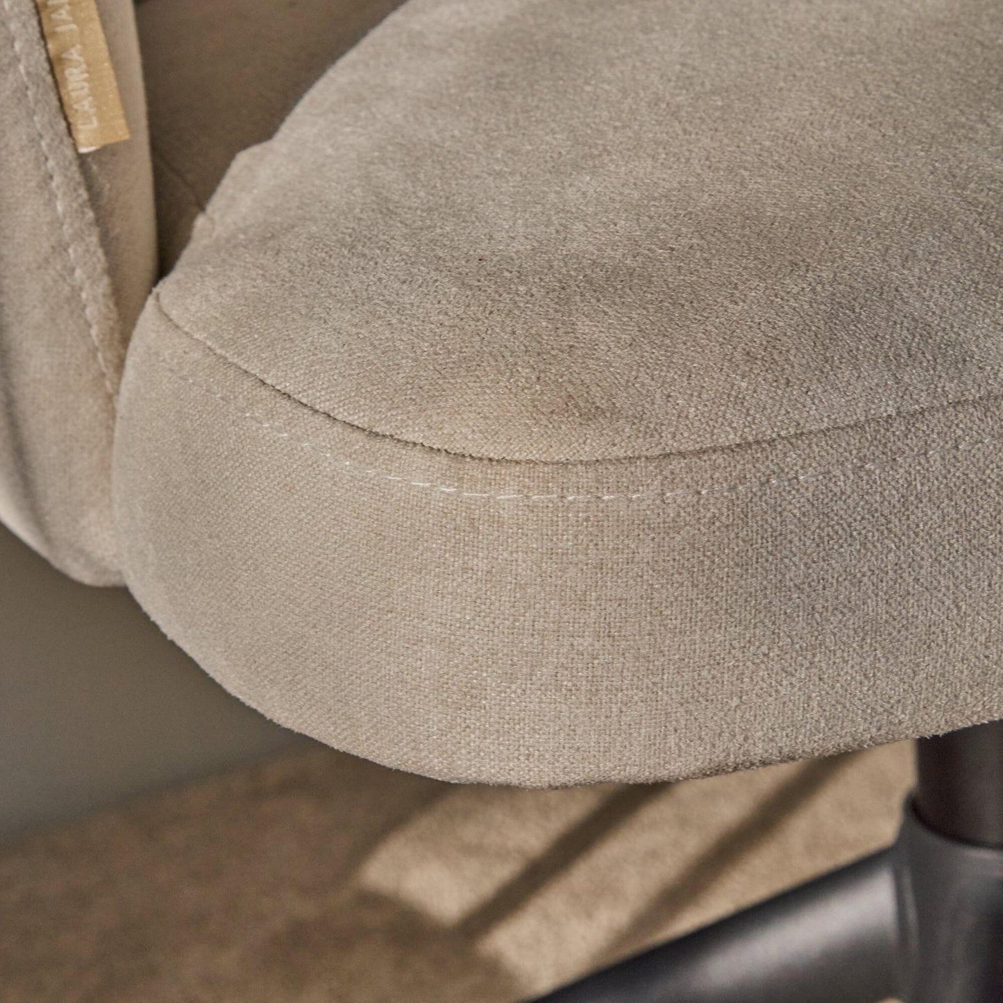 Arabella Office Swivel Chair - Natural Beige with Black Legs - Laura James