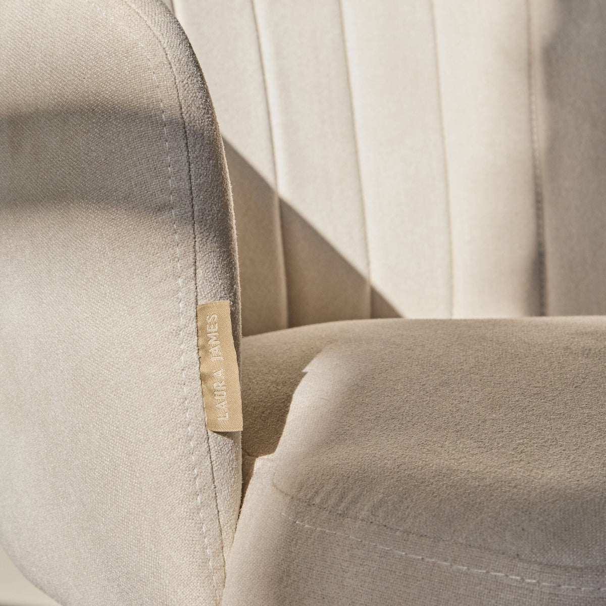 Arabella Office Swivel Chair - Natural Beige with Gold Legs - Laura James
