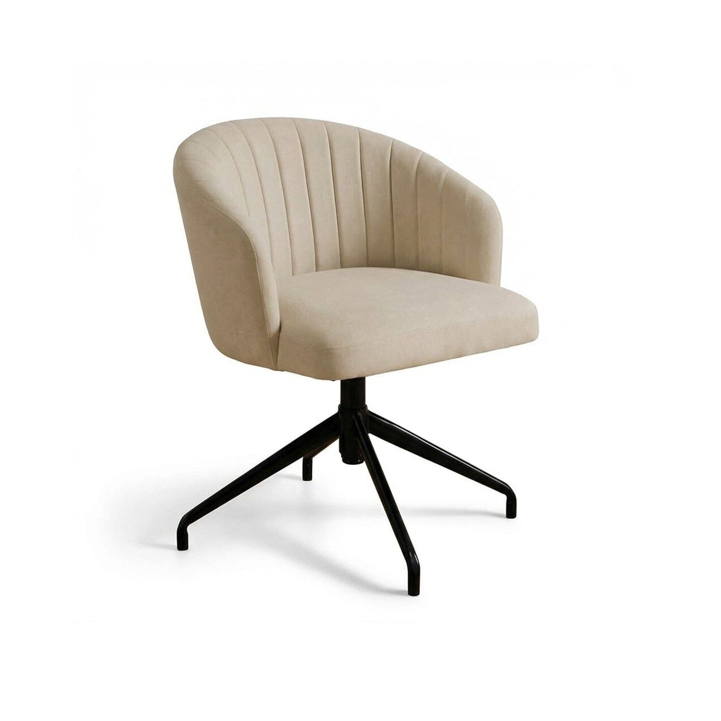 Arabella Office Swivel Chair - Natural Beige with Black Legs - Laura James