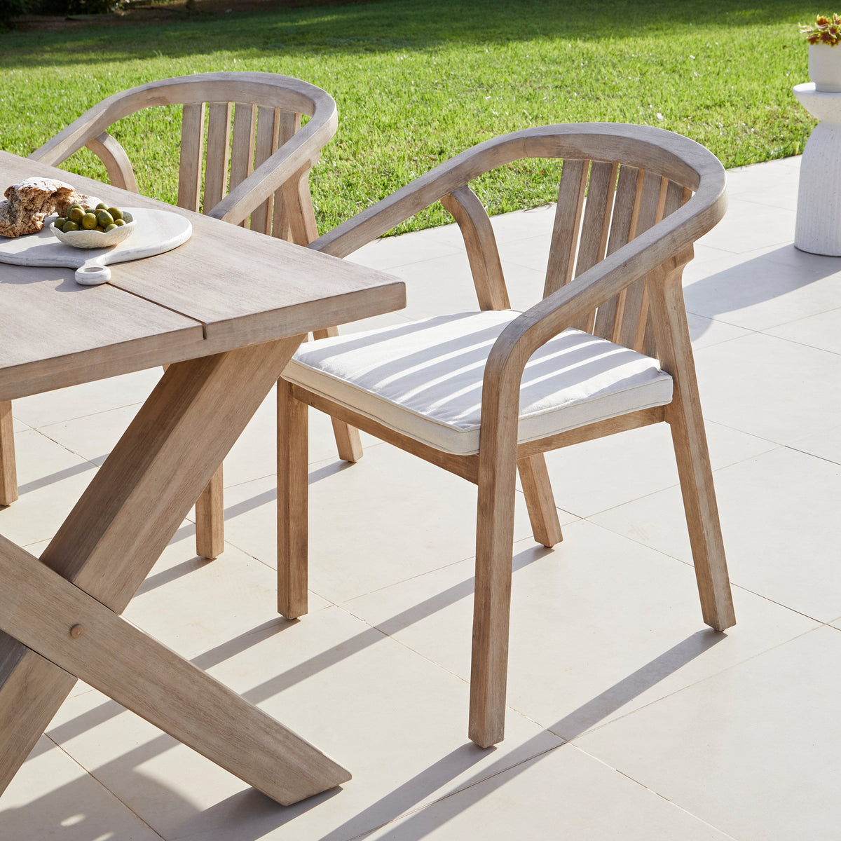 Charlotte 6 Seater Wooden Garden Dining Set with Shiro - Laura James