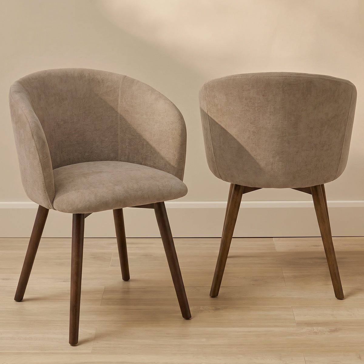 Archer Natural Brown Dining Chair - Set of 2 - Coffee Brown Legs - Laura James