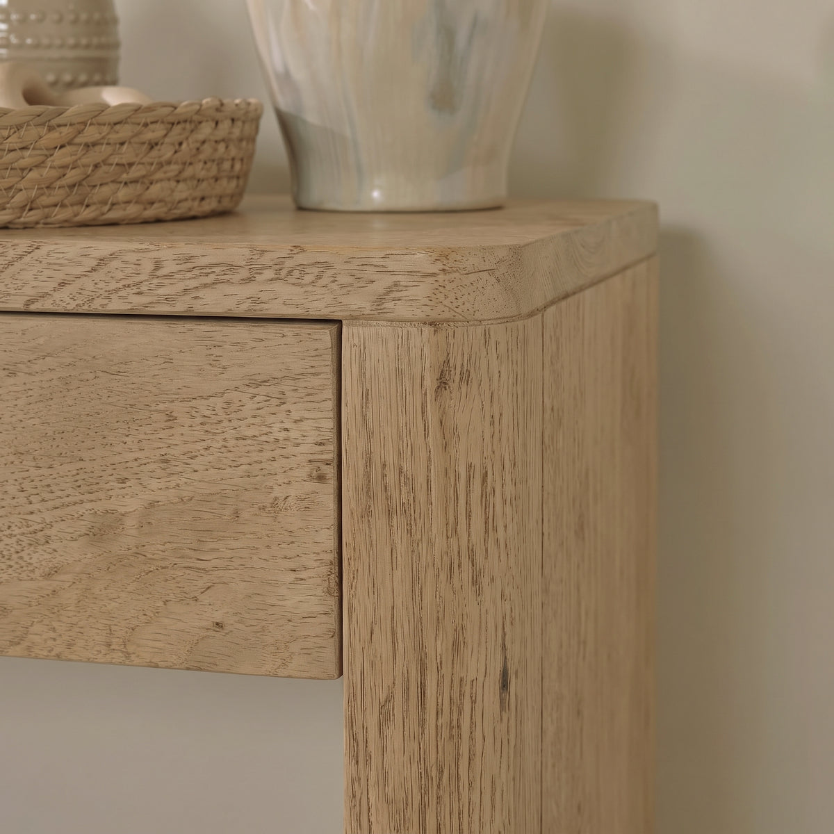 Asha 120cm Oval Console Table - Almond Brown Mango Wood