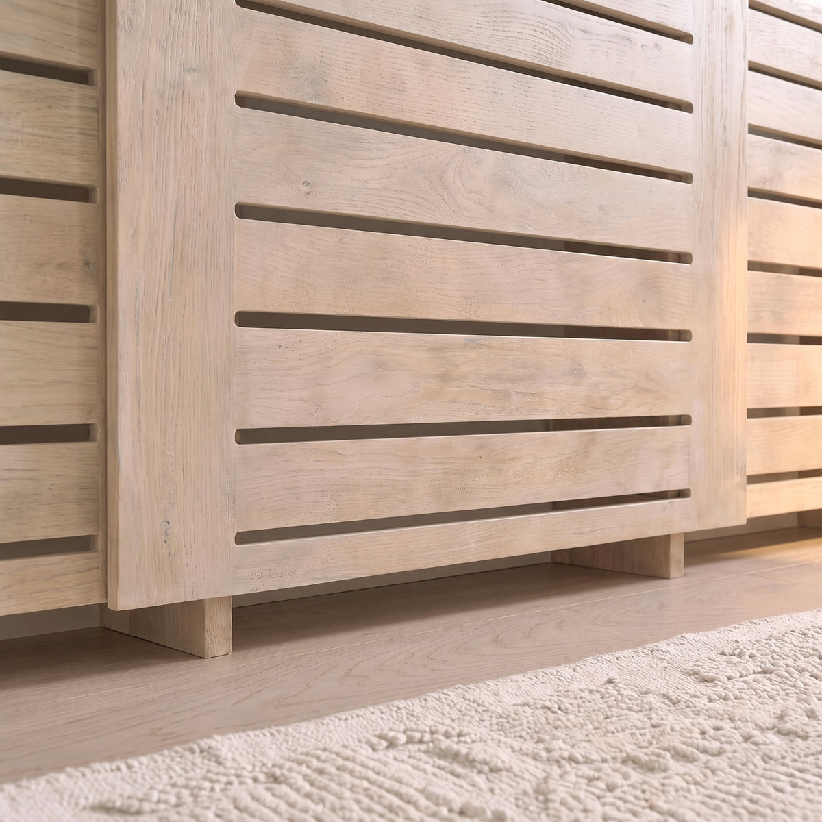 Asha Adjustable Radiator Cover - Chalked Mango Wood - Laura James