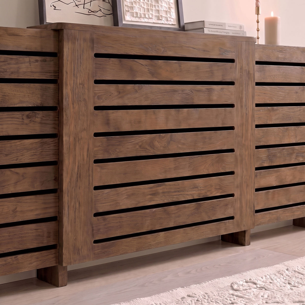 Asha Adjustable Radiator Cover - Almond Brown - Laura James