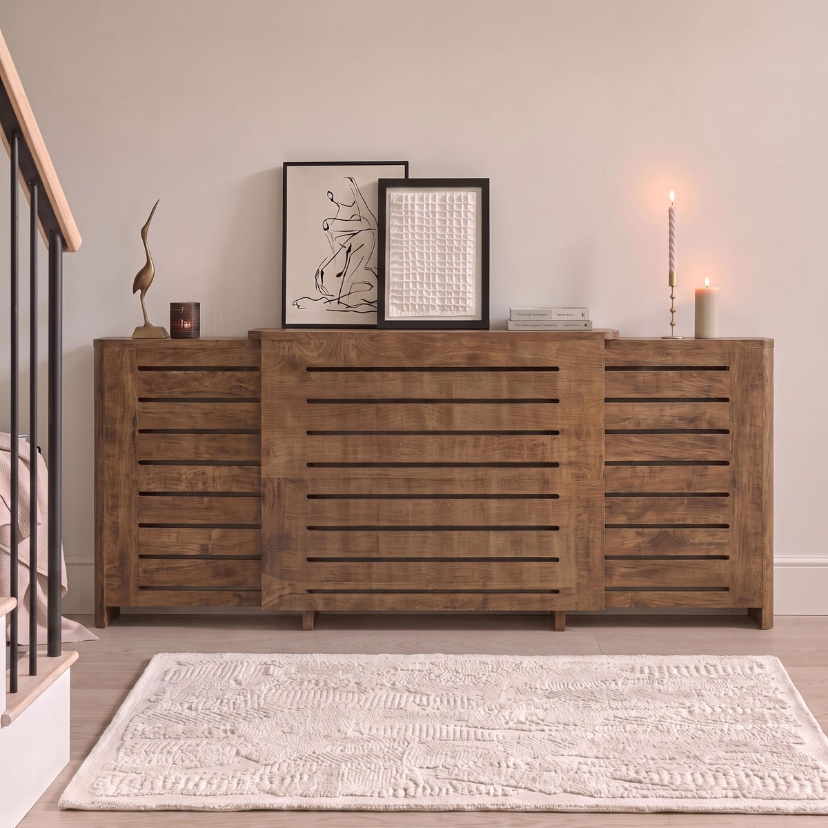 Asha Adjustable Radiator Cover - Almond Brown - Laura James