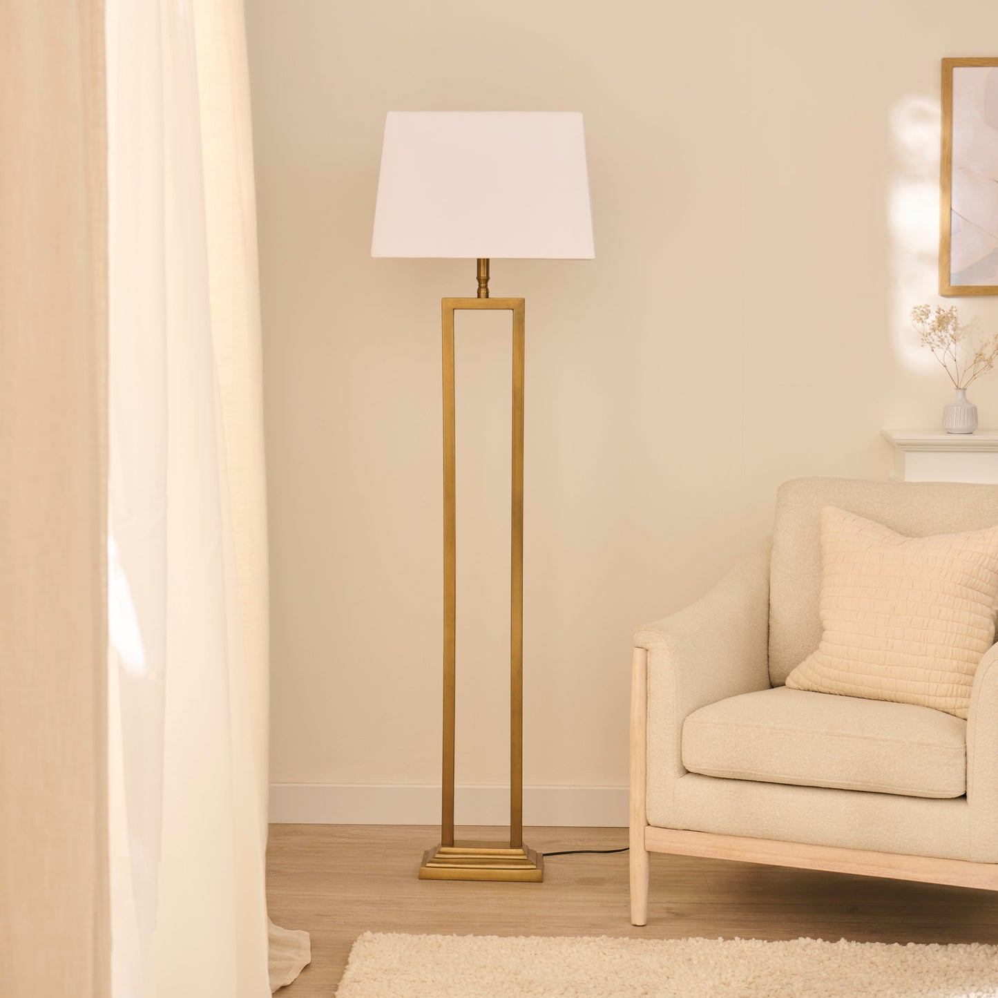 Ashurst White Rectangular Lamp Shade White - 46cm - Laura James