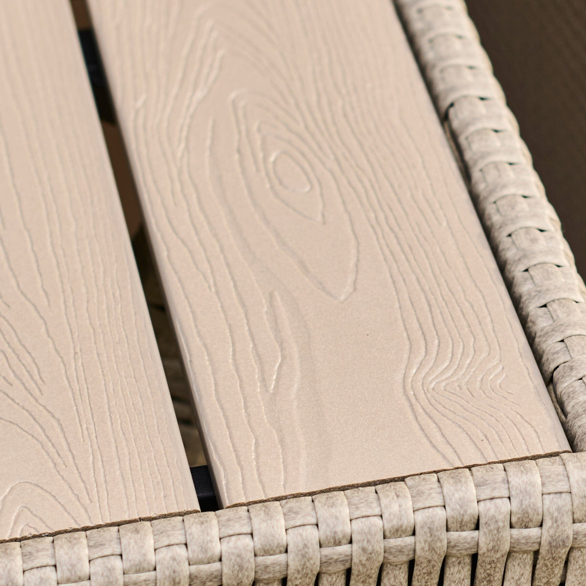 Cube 8 Seater Rattan Garden Dining Set - Light Grey with Polywood Top - Laura James