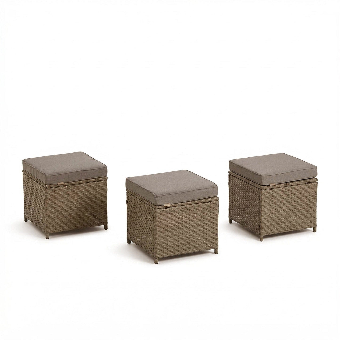 Aston 9 Seater Rattan Garden Corner Sofa Set with Fire Pit - Brown Weave - Laura James