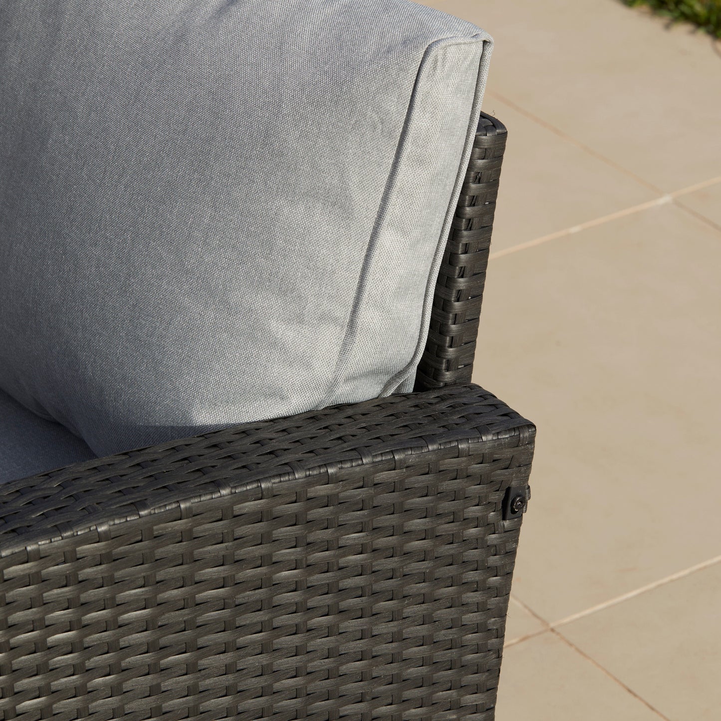 Aston 9 Seater Outdoor Sofa Dining Set with Polywood Table Top - Black - Laura James