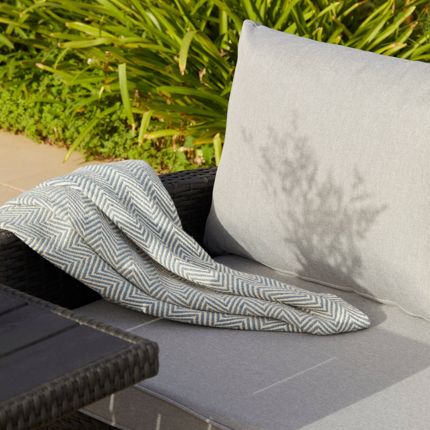 Aston 9 Seater Outdoor Sofa Dining Set with Polywood Table Top - Black - Laura James