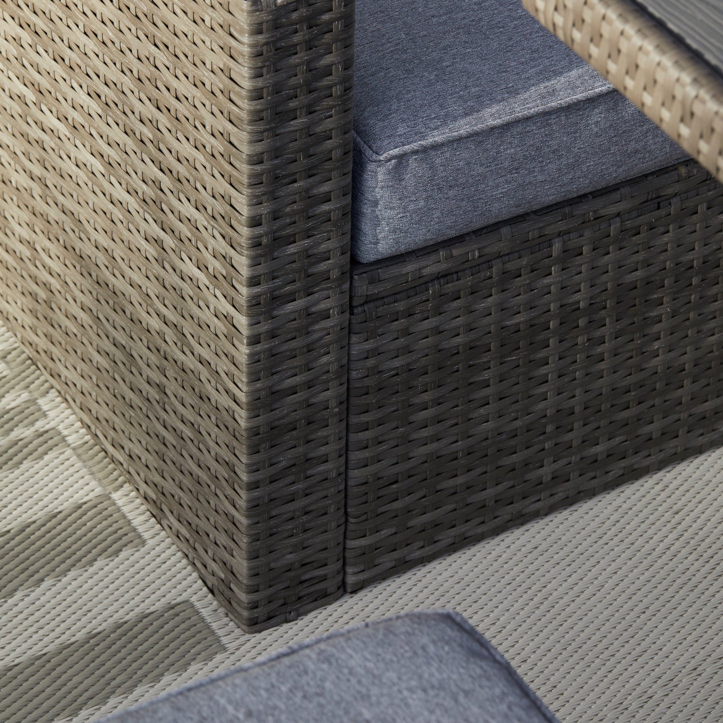 Aston 9 Seater Garden Sofa Set with Fire Pit - Grey - Laura James