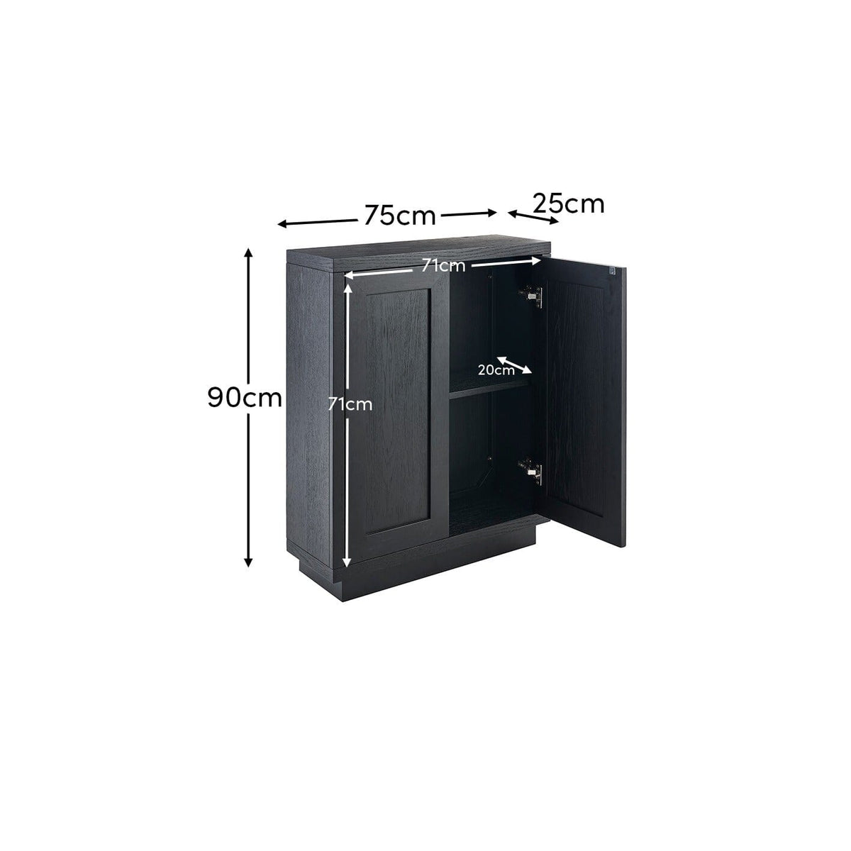 Astrid 2 Door Small Sideboard - Black Oak - Laura James