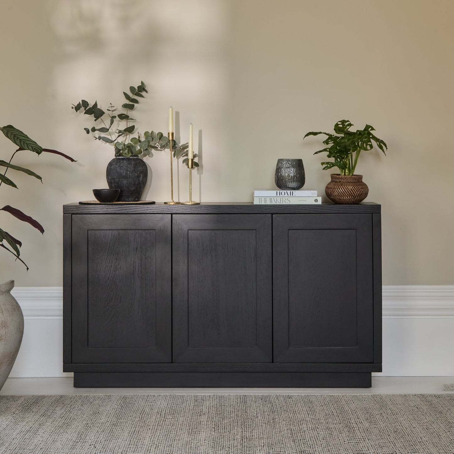 Astrid 3 Door Large Sideboard - Black Oak - Laura James