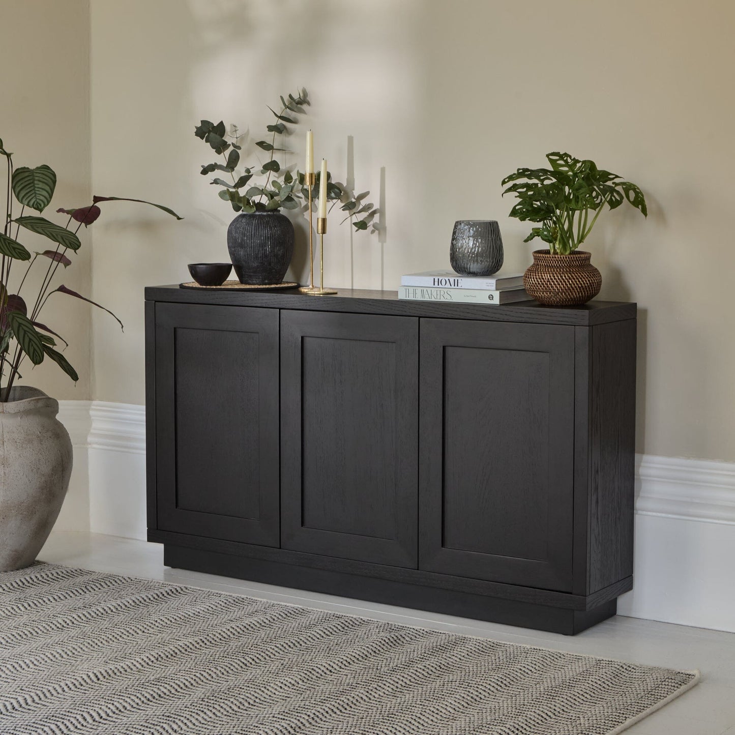 Astrid 3 Door Large Sideboard - Black Oak - Laura James