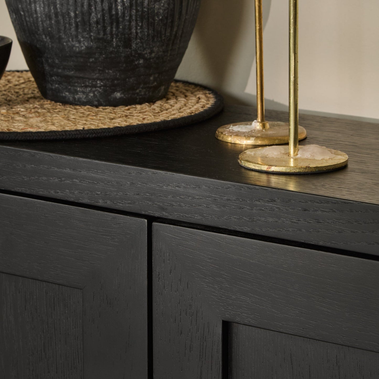 Astrid 3 Door Large Sideboard - Black Oak - Laura James