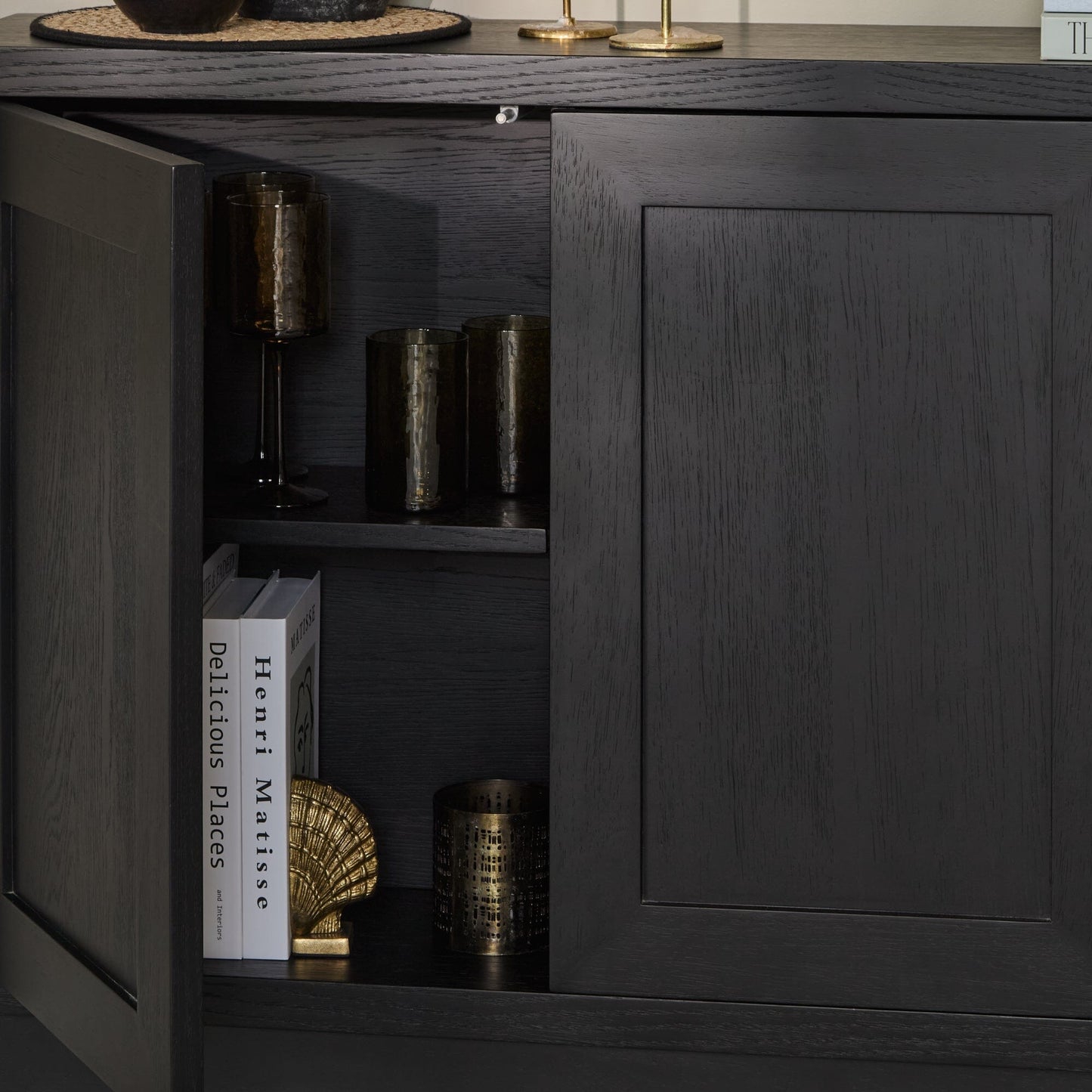 Astrid 3 Door Large Sideboard - Black Oak - Laura James