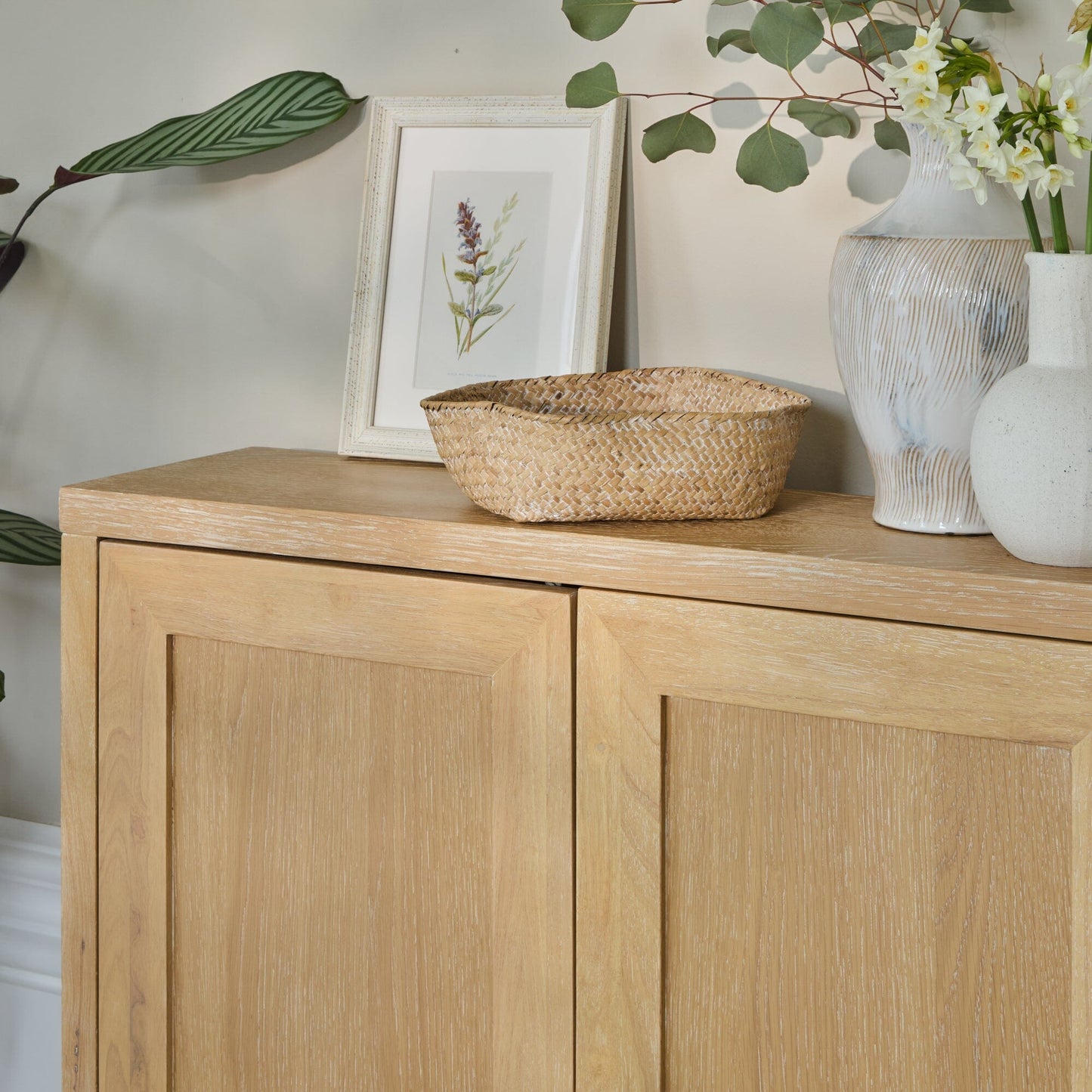 Astrid 3 Door Large Sideboard - Whitewash Oak - Laura James
