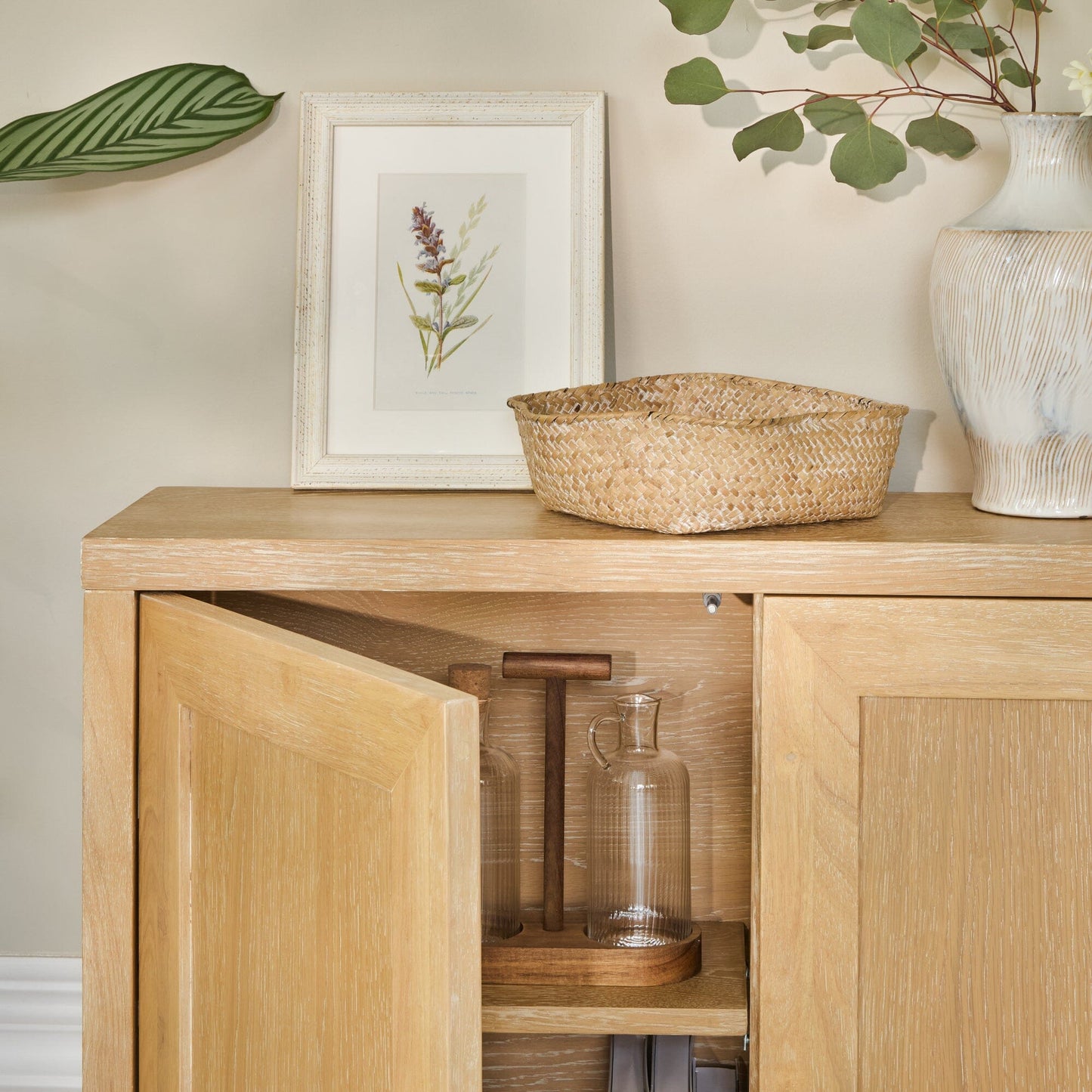 Astrid 3 Door Large Sideboard - Whitewash Oak - Laura James