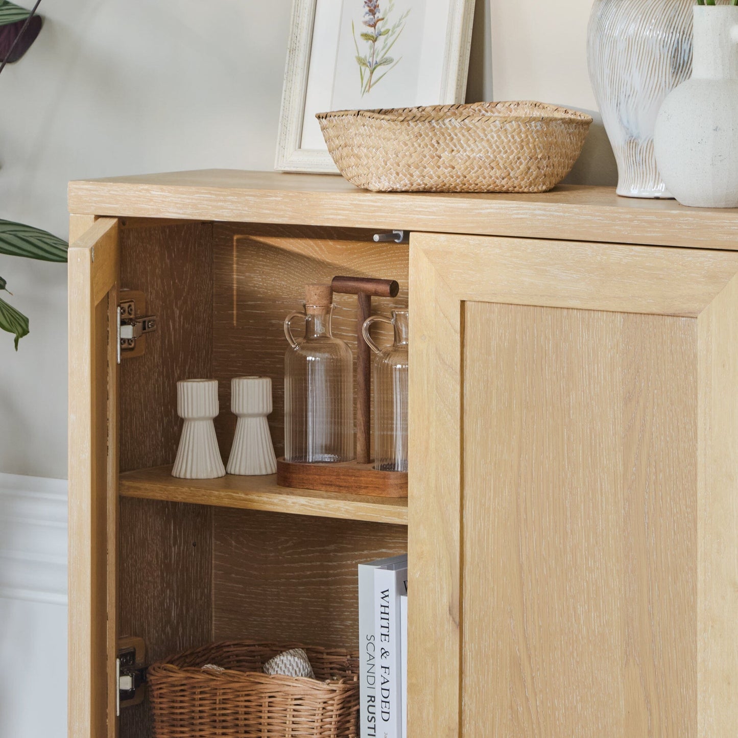 Astrid 3 Door Large Sideboard - Whitewash Oak - Laura James