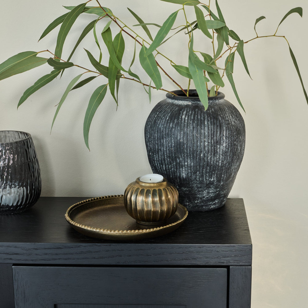 Astrid 2 Door Small Sideboard - Black Oak - Laura James