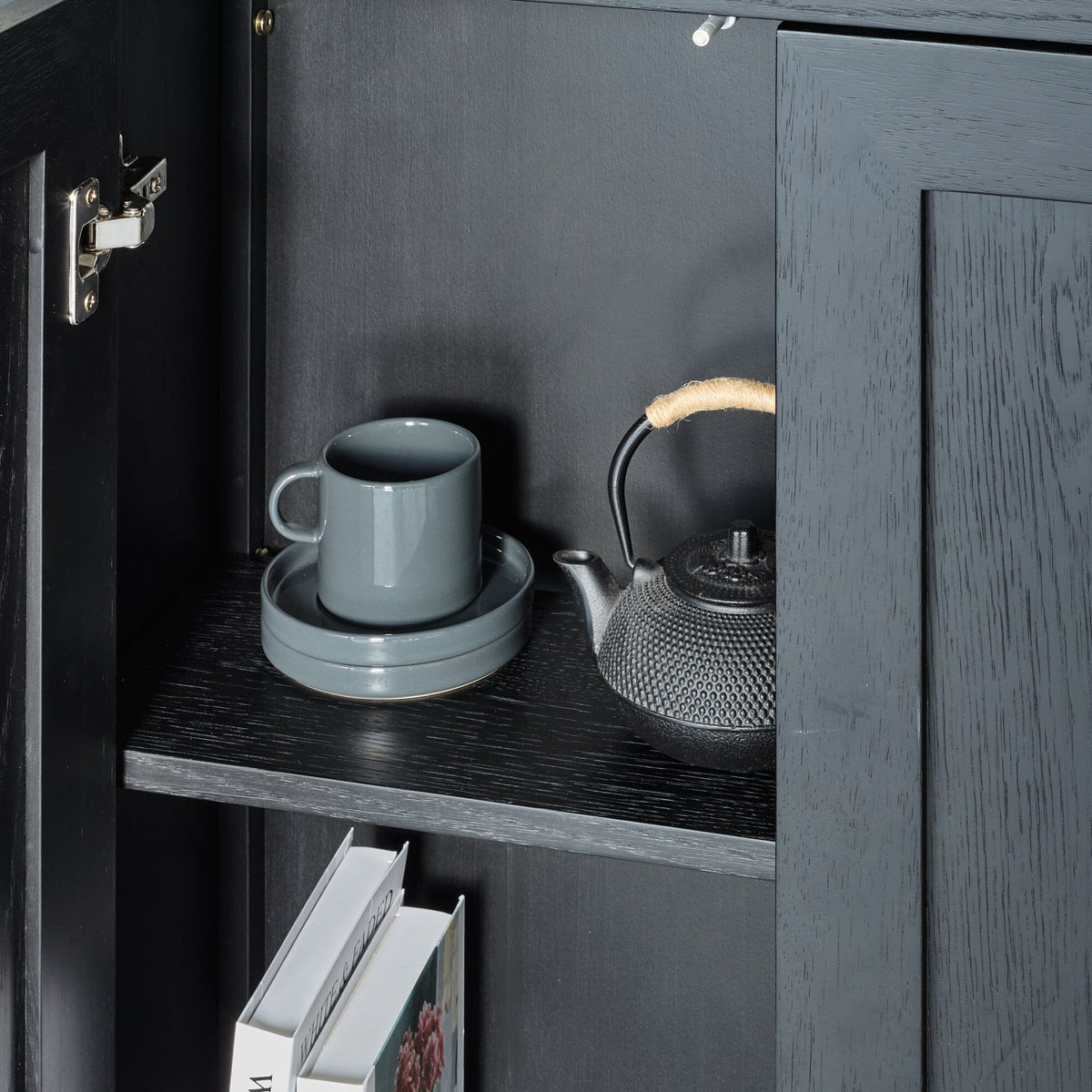 Astrid 2 Door Small Sideboard - Black Oak - Laura James