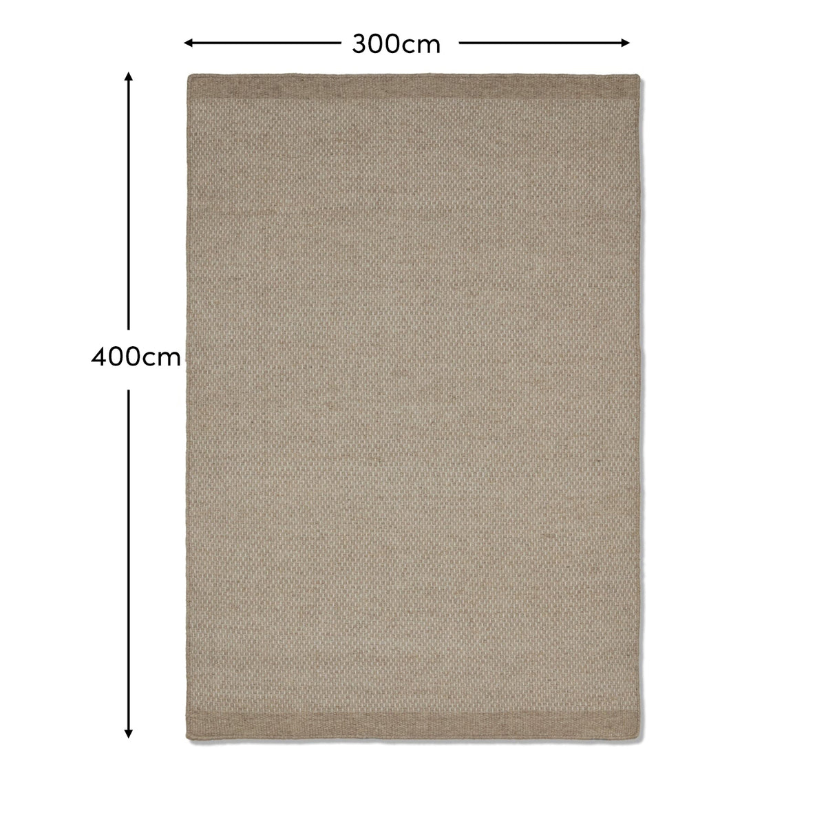 Atcham 300x400cm Wool/Cotton Rug - Sand - Laura James