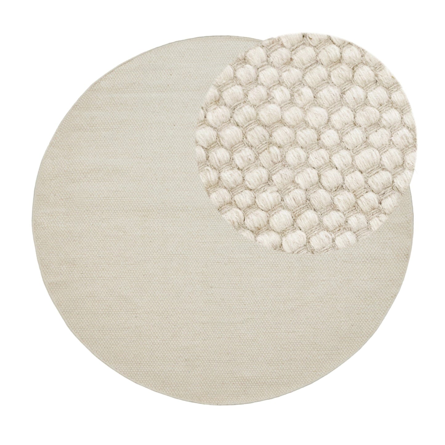Atcham Clay/ Natural Round Rug Wool with Cotton - 200cm - Laura James