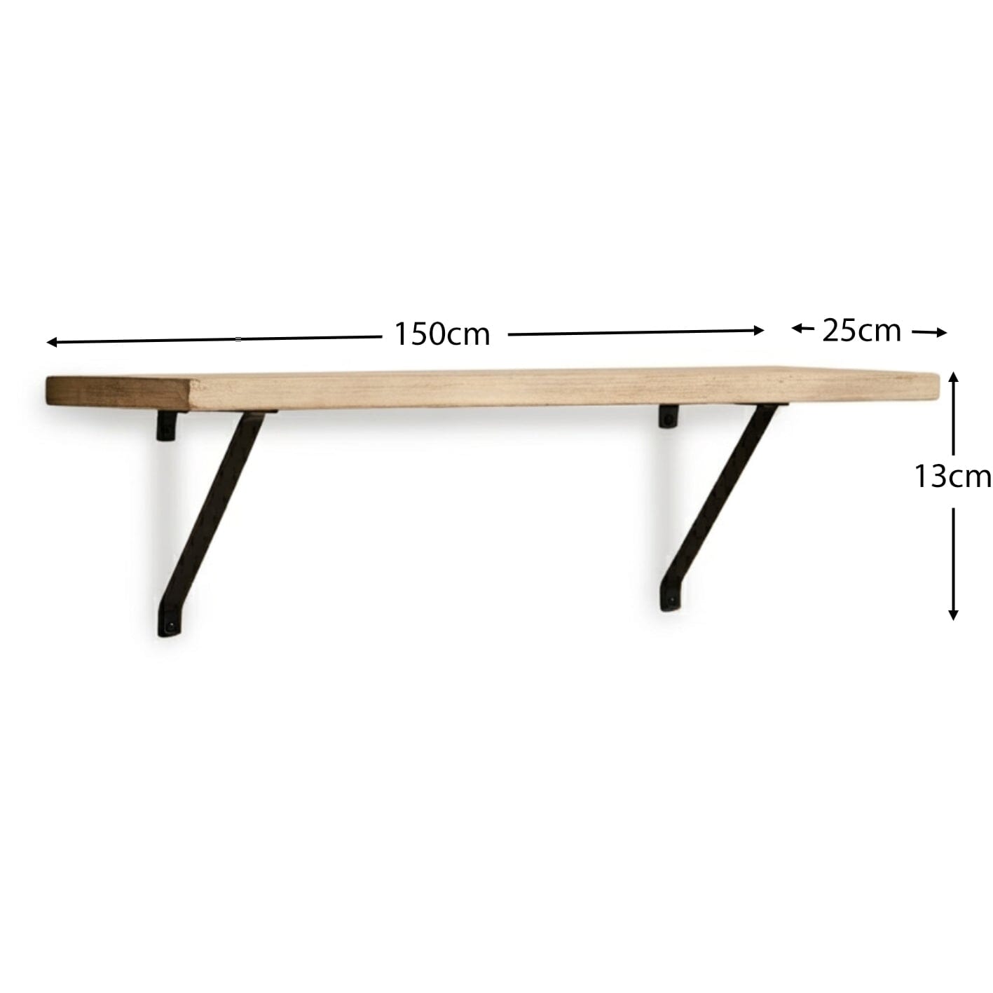 Atlas 150cm Mango Wood Wall Shelf - Whitewash - Laura James