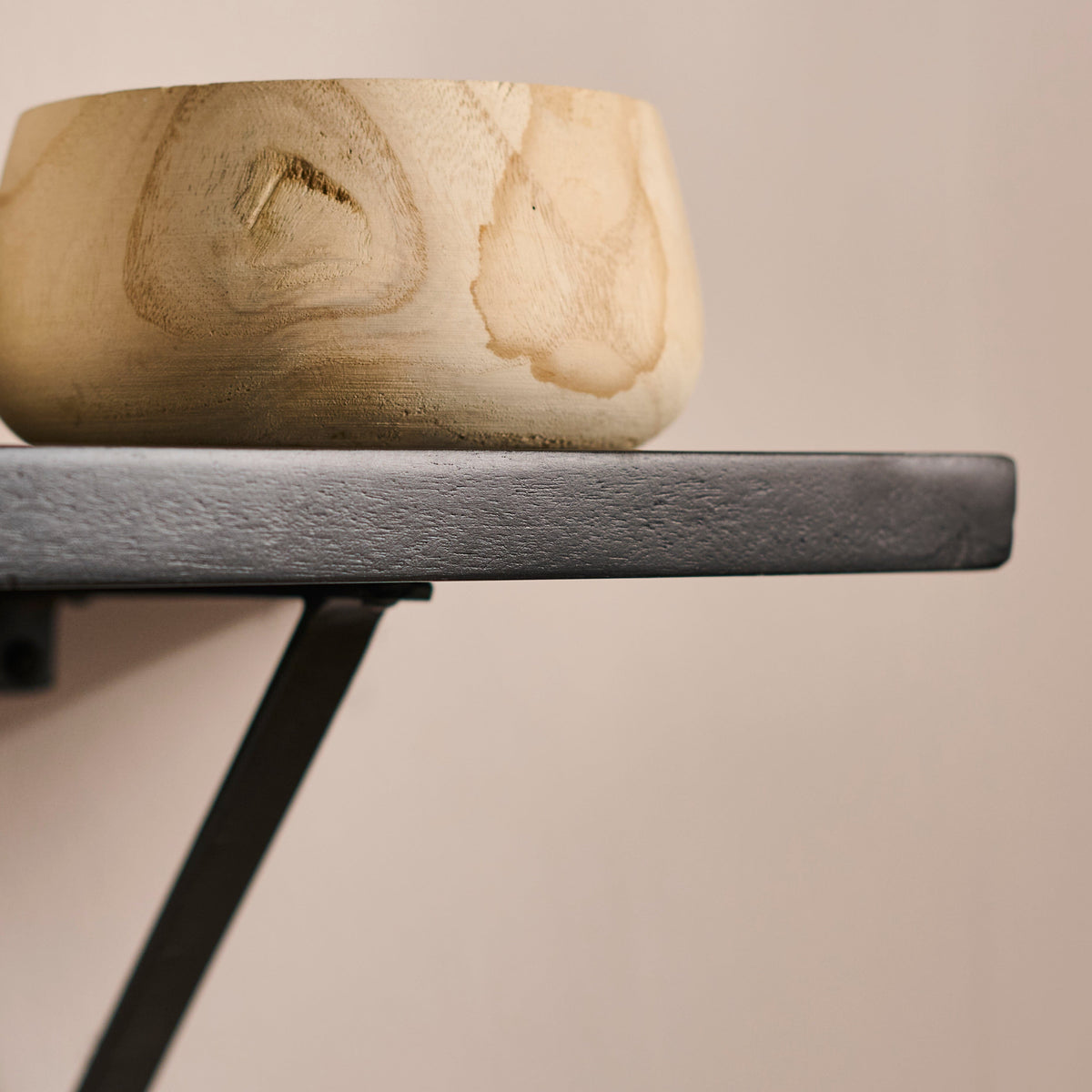 Atlas 100cm Mango Wood Wall Shelf - Jet Black - Laura James