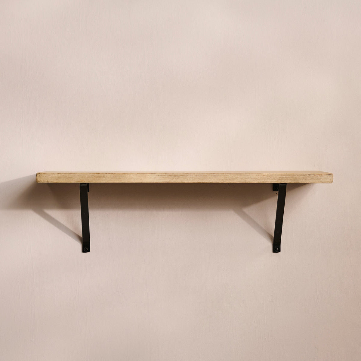 Atlas 75cm Mango Wood Wall Shelf - Whitewash - Laura James