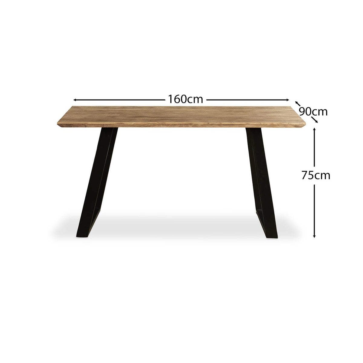 Atlas Mangowood Dining Table with Black Legs - Laura James